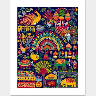 Rajasthani animal pattern art Posters and Art